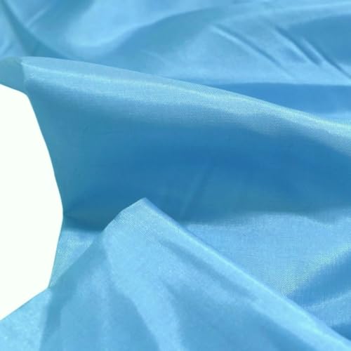 TOLKO Futterstoff Meterware glänzender Futter-Taft mit Viskose | Blickdicht knitterarm | universal Stoff Dekostoff Kleiderstoff Kostümstoff | Stoffe zum Nähen Meterware Dekorieren (Himmel Blau) von TOLKO