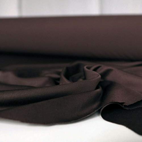 TOLKO Jersey-Stoff für Shirt Kleid Rock | mittelschwer knitterarm elastisch | 130cm breit Kleiderstoff Kostümstoff Jersey Stoff Meterware Dekostoff zum Nähen (Dunkel Braun) von TOLKO