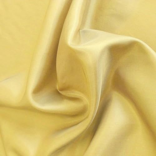 TOLKO Viskose Futterstoff Meterware Futter-Taft | Blickdicht knitterarm | universal Stoff Dekostoff Kleiderstoff Hochzeitsstoff Kostümstoff | Stoffe zum Nähen Meterware Dekorieren (Gold) von TOLKO