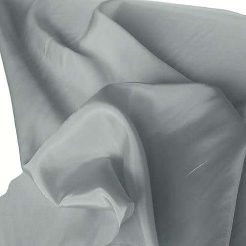 TOLKO Viskose Futterstoff Meterware Futter-Taft | Blickdicht knitterarm | universal Stoff Dekostoff Kleiderstoff Hochzeitsstoff Kostümstoff | Stoffe zum Nähen Meterware Dekorieren (Grau) von TOLKO