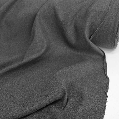 TOLKO 1m Winter Wollstoff Meterware Mantelstoff | weiches dicht gewebtes Wolltuch für Mantel Jacke Sakko | 145cm breit (Grau Meliert) von TOLKO