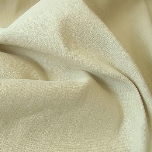 TOLKO elastisches Leinen mit Baumwolle | weicher Leinenstoff als Modestoff Kleiderstoff Dekostoff | Stoffe zum Nähen Meterware Baumwollstoffe (Natur) von TOLKO