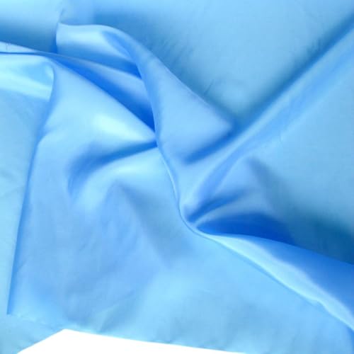 TOLKO glänzender Futterstoff Meterware Futter-Taft | Blickdicht knitterarm | universal Stoff Dekostoff Kleiderstoff Hochzeitsstoff Kostümstoff | Stoffe zum Nähen Meterware Dekorieren (Blau) von TOLKO
