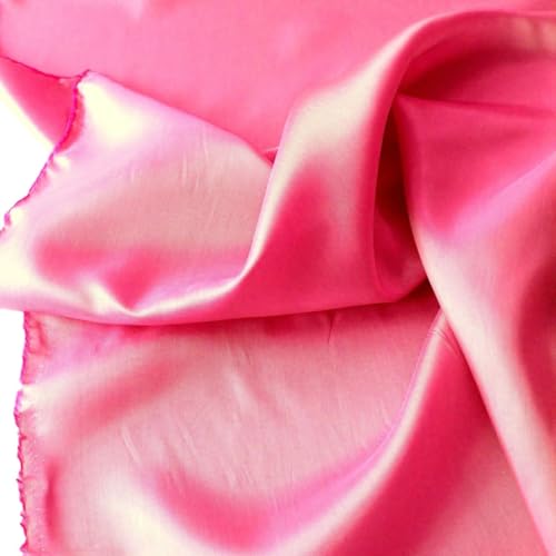 TOLKO glänzender Futterstoff Meterware Futter-Taft | Blickdicht knitterarm | universal Stoff Dekostoff Kleiderstoff Hochzeitsstoff Kostümstoff | Stoffe zum Nähen Meterware Dekorieren (Pink) von TOLKO