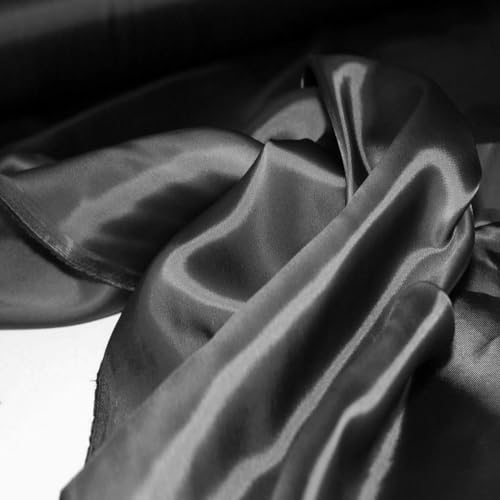 TOLKO glänzender Viskose Futterstoff Meterware Futter-Taft | Blickdicht knitterarm Stoff Dekostoff Kleiderstoff Hochzeitsstoff Kostümstoff | Stoffe zum Nähen Meterware Dekorieren (Anthrazit) von TOLKO