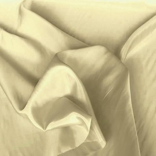 TOLKO glänzender Viskose Futterstoff Meterware Futter-Taft | Blickdicht knitterarm Stoff Dekostoff Kleiderstoff Hochzeitsstoff Kostümstoff | Stoffe zum Nähen Meterware Dekorieren (Sand Beige) von TOLKO