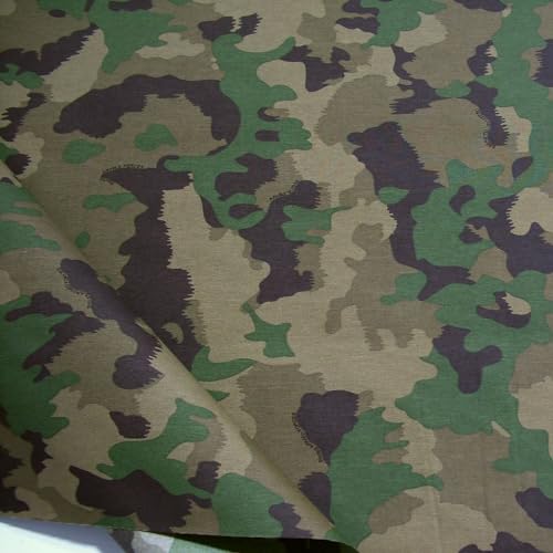 TOLKO leichter Camouflage Stoff Polyester | Robust farbecht UV-beständig | Uniform Stoffe zum Nähen Meterware im Flecktarn der Schweizer Armee 150cm breit (Schweiz) von TOLKO