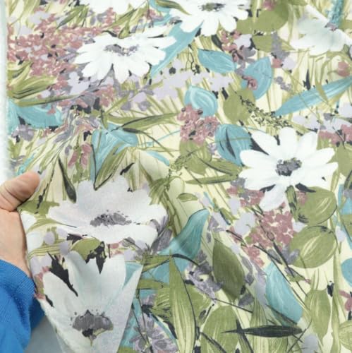 TOLKO leichter Sommer Batist zarter Nesselstoff aus Baumwolle für Kleid Bluse Tuch Gardine Vorhang | Stoffe zum Nähen Dekostoff Baumwollstoff Meterware (Blumen) von TOLKO