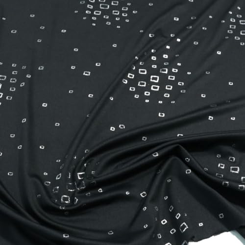 TOLKO super elastischer Designer Jersey für Kleid Rock Leggins | Knitterfrei weich blickdicht | edler Kleiderstoff Kostümstoff Modestoff zum Nähen 145cm breit Jerseystoff Meterware (Schwarz) von TOLKO