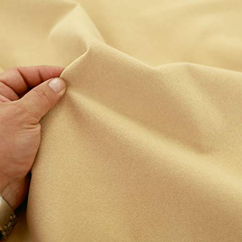 TOLKO weiches Wildleder als Polsterstoff Meterware | Abriebfester Mikrofaser Bezugstoff/Möbelstoff zum Polstern, Beziehen, Basteln und Dekorieren | 142cm breit (Sand Beige) von TOLKO