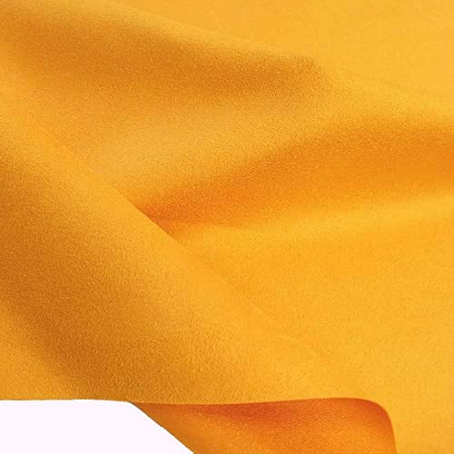 TOLKO weiches Wildleder als Polsterstoff Meterware | Abriebfester Mikrofaser Bezugstoff Möbelstoff zum Polstern, Beziehen Basteln und Dekorieren | 150cm breit (Gelb) von TOLKO