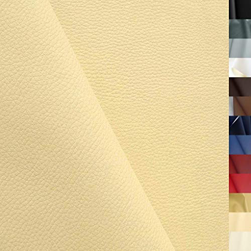 TOLKO 1m Kunstleder Meterware | weiches Premium Lederimitat für Stuhl Bank Sessel Sofa Sitzbezug Bezugstoff in Rindsleder Optik 140cm breit Polsterstoff Polsterbezug Möbelstoff (Pastell Gelb) TOLKO 1m Kunstleder Meterware | weiches Premium Lederimitat für Stuhl Bank Sessel Sofa Sitzbezug Bezugstoff in Rindsleder Optik 140cm breit Polsterstoff Polsterbezug Möbelstoff (Pastell Gelb) von TOLKO