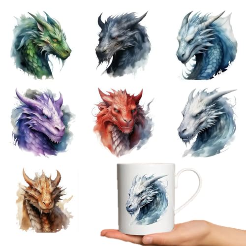7 x Fantasy-Drachen-UV-DTF-Tassenwickel, Winter, UV-DTF-Transfer, wasserdichte Aufkleber für Glasbecher, Möbel, Handwerk, DIY, Handwerk, Reibung, Transfer-Aufkleber für DIY-Wasserflasche, Laptop, 7 x Fantasy-Drachen-UV-DTF-Tassenwickel, Winter, UV-DTF-Transfer, wasserdichte Aufkleber für Glasbecher, Möbel, Handwerk, DIY, Handwerk, Reibung, Transfer-Aufkleber für DIY-Wasserflasche, Laptop, von TOLOVIS