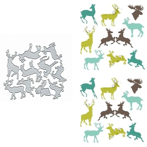 Metall-Stanzformen, Motiv: Weihnachts-Hirsch, Elch, Schneeflocke, Stanzschablonen, DIY, Scrapbooking, dekorative Prägung, Papier, Scrapbooking, Kartenherstellung Metall-Stanzformen, Motiv: Weihnachts-Hirsch, Elch, Schneeflocke, Stanzschablonen, DIY, Scrapbooking, dekorative Prägung, Papier, Scrapbooking, Kartenherstellung von TOLOVIS