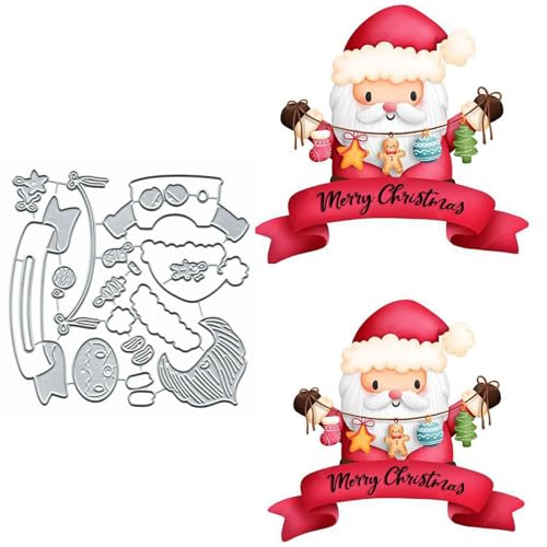 Metall-Stanzformen "Merry Christmas", Weihnachtsmann, Stern, Schneeflocken, Stanzformen, Schablonen, DIY, Scrapbooking, dekoratives Prägepapier, Scrapbooking, Kartenherstellung Metall-Stanzformen "Merry Christmas", Weihnachtsmann, Stern, Schneeflocken, Stanzformen, Schablonen, DIY, Scrapbooking, dekoratives Prägepapier, Scrapbooking, Kartenherstellung von TOLOVIS