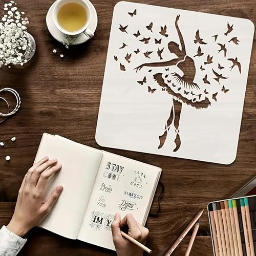 Wandschablonen für Mädchen, Motiv: Balletttänzerin, wiederverwendbar, Sprühfarbe, Schablonen zum Basteln, Malen auf Holz, Handwerk, Leinwand, Wände, Holz, Möbeldekorationen, DIY, Scrapbooking Wandschablonen für Mädchen, Motiv: Balletttänzerin, wiederverwendbar, Sprühfarbe, Schablonen zum Basteln, Malen auf Holz, Handwerk, Leinwand, Wände, Holz, Möbeldekorationen, DIY, Scrapbooking von TOLOVIS