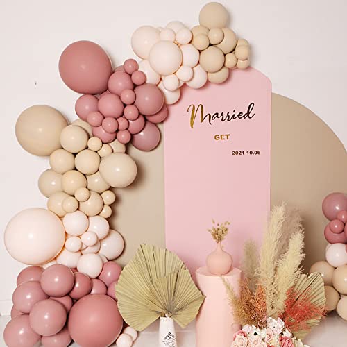 Luftballons Girlande Altrosa, Retro Nackte Aprikosen Creme Peach Dusty Pink Latex Party ballon Arch Kit für Boho Safari Geburtstags Dekorationen Hochzeit Baby Dusche Jubiläum von TOLOYE