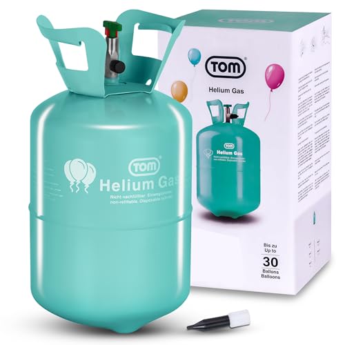 TOM Helium Gas – Helium Gasflasche - Helium Balloon Gas für bis zu 30 Luftballons für Geburtstag, Hochzeit & Co. – für Folienballons geeignet - Helium Gasflasche TOM Helium Gas – Helium Gasflasche - Helium Balloon Gas für bis zu 30 Luftballons für Geburtstag, Hochzeit & Co. – für Folienballons geeignet - Helium Gasflasche von TOM