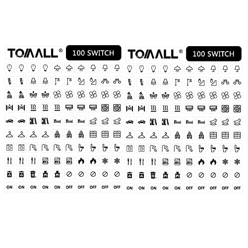 TOMALL 200 Stück Lichtschalter-Etiketten, Symbol-Aufkleber, Haushalt, transparent, Licht, Heizlüfter, Badezimmer, Küche, Waschraum, Grafik-Kit für Zuhause, Büro, Schule, öffentliche Orte TOMALL 200 Stück Lichtschalter-Etiketten, Symbol-Aufkleber, Haushalt, transparent, Licht, Heizlüfter, Badezimmer, Küche, Waschraum, Grafik-Kit für Zuhause, Büro, Schule, öffentliche Orte von TOMALL
