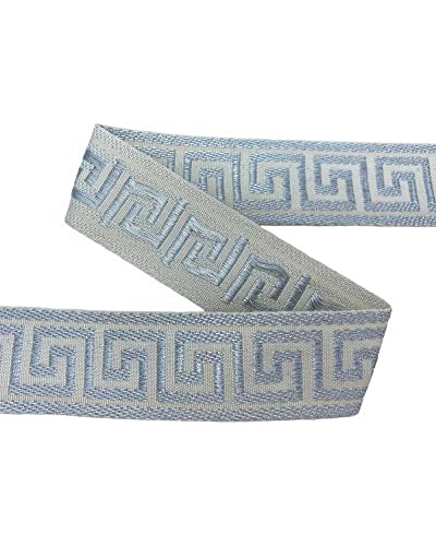 50 cm Borte Gallone Rand Heiliges Dekor griechische Stickerei Draht Metallisch Lurex Punktabdeckung Höhe 3,5 cm - Creme Silber Lurex von TOMASELLI MERCERIA
