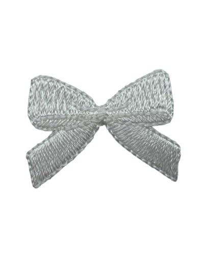 Applikation Patch Schleife zum Aufbügeln Baby Stickerei 3 cm - Weiß von TOMASELLI MERCERIA