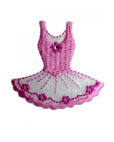 Applikation zum Aufbügeln, Marbet, Stickerei, Ballerina-Kleid mit Glitzer – klassischer Tanz Applikation zum Aufbügeln, Marbet, Stickerei, Ballerina-Kleid mit Glitzer – klassischer Tanz von TOMASELLI MERCERIA