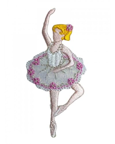 Applikation zum Aufbügeln, Marbet, Stickerei, Ballerina mit weißem und rosafarbenem Kleid – klassischer Tanz Applikation zum Aufbügeln, Marbet, Stickerei, Ballerina mit weißem und rosafarbenem Kleid – klassischer Tanz von TOMASELLI MERCERIA