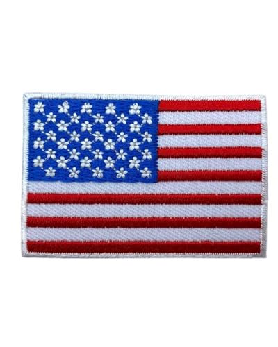 Aufnäher zum Aufbügeln, bestickt, Flagge USA Amerika, 5,8 x 4 cm Aufnäher zum Aufbügeln, bestickt, Flagge USA Amerika, 5,8 x 4 cm von TOMASELLI MERCERIA