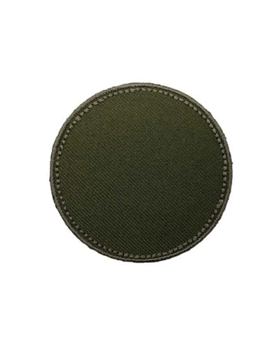 Aufnäher zum Aufbügeln, rund, aus Stoff, rund, 5 x 5 cm, Militärgrün von TOMASELLI MERCERIA