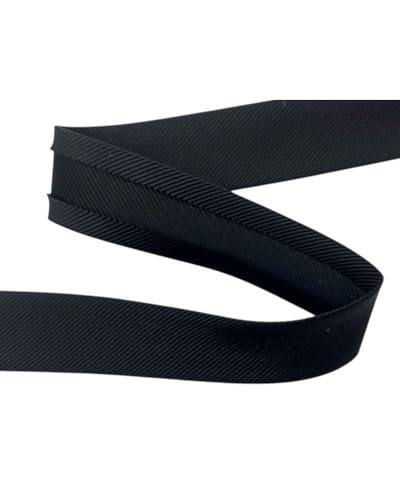 Borte Sbieco Gros Grain Diagonale Viskose Bordüre - Höhe 2,5 cm - Schwarz von TOMASELLI MERCERIA