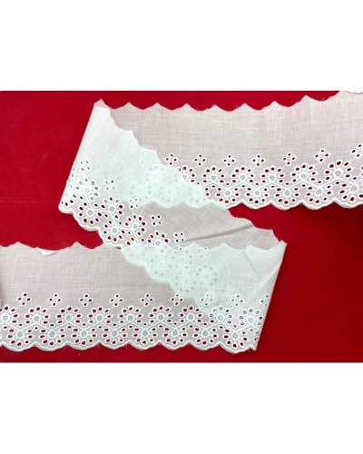 Borte Spitze Lochstickerei Baumwolle weiß gewellt Stickerei 5 cm hoch Borte Spitze Lochstickerei Baumwolle weiß gewellt Stickerei 5 cm hoch von TOMASELLI MERCERIA