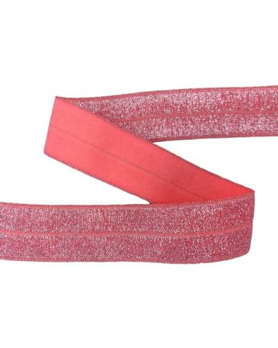 Borte aus elastischem Schrägband, faltbar, Glitzer, Lurex, Höhe 2 cm, Rosa Borte aus elastischem Schrägband, faltbar, Glitzer, Lurex, Höhe 2 cm, Rosa von TOMASELLI MERCERIA