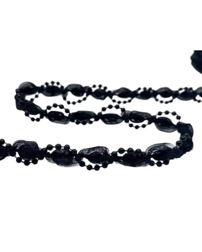 Borte für Zeremonien mit röhrenförmigem Organza und Perlen, Höhe 15 mm, elegant – Schwarz von TOMASELLI MERCERIA