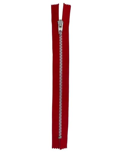 Reißverschluss mit Reißverschluss, Metallkette, 1 fester Schieber, 18 cm, Rot von TOMASELLI MERCERIA