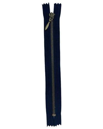 Reißverschluss mit Reißverschluss, Metallkette, 1 fester Schieber, 18 cm, Schwarz und Dunkelgold von TOMASELLI MERCERIA