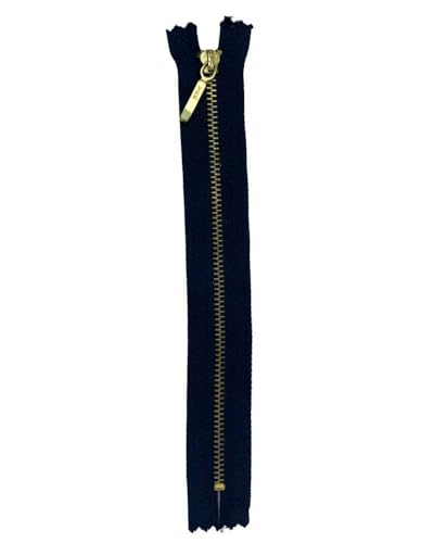 Reißverschluss mit Reißverschluss, Metallkette, 1 fester Schieber, 18 cm, Schwarz und Gold von TOMASELLI MERCERIA