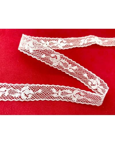 Spitzenborte Stickerei Valenciennes weiß reine Baumwolle 12 mm hoch von TOMASELLI MERCERIA