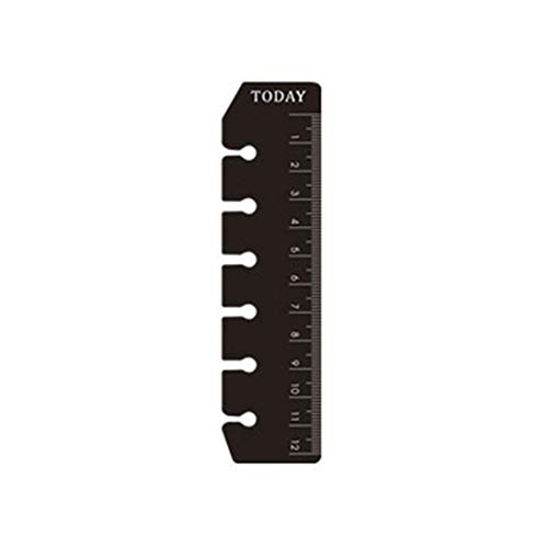 2 Stück Lineal 6 Löcher Ordner Ordner Plastik Scrub Snap-in Lesezeichen Trennblätter Einsteckbare Index Seite Notizbuch Messwerkzeug A5/A6/A7 A7_black von TOMMY LAMBERT