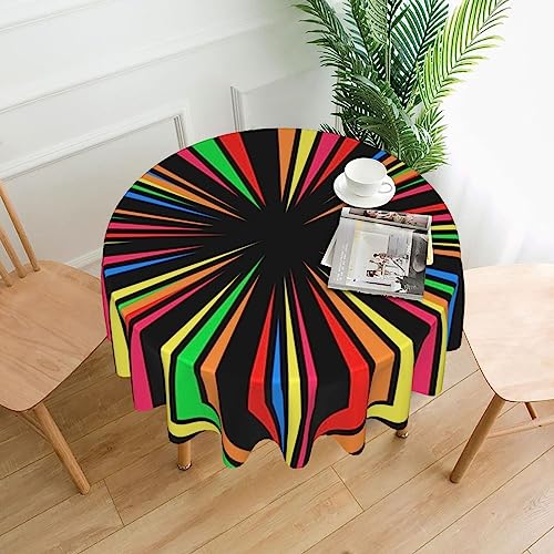TOMPPY Runde Tischdecke in Regenbogenfarben, wasserdicht, knitterfrei, waschbar, dekorative Tischdecke für Küche, Picknick, Party, Innen- und Außenbereich TOMPPY Runde Tischdecke in Regenbogenfarben, wasserdicht, knitterfrei, waschbar, dekorative Tischdecke für Küche, Picknick, Party, Innen- und Außenbereich von TOMPPY