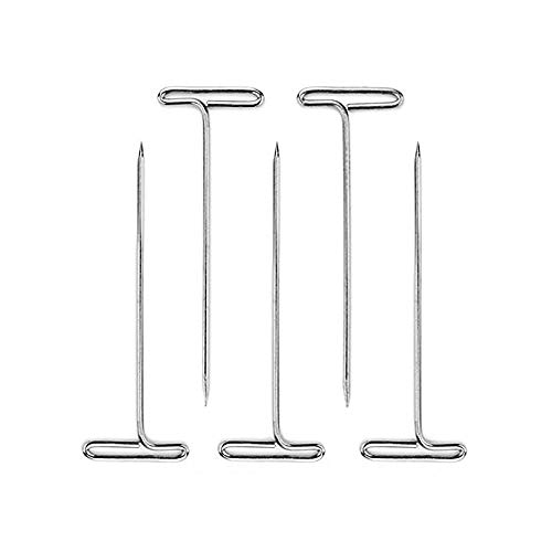 TOMYEER Metall-T-Pins Pins Perückenkopfnadeln Nassblockierend Stricken, 50 Stück von TOMYEER