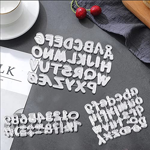 TONAUP 3 Stücke Stanzschablonen Buchstaben und Zahlen Groß Klein Stanzen Alphabet Metall Prägeschablonen Stanzformen Cutting Dies für DIY Scrapbooking Karten Handwerk Geschenk Homedeko von THETAG