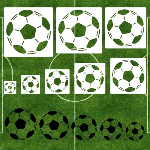 TONAUP Fußball Art Schablonen, 8 Stück Zeichenschablonen Wiederverwendbar Stencil Malschablonen DIY Schablonen Set für Wand Stoff Scrapbooking Fotoalbum DIY Geschenkkarten Holz Fliesen Leinwand TONAUP Fußball Art Schablonen, 8 Stück Zeichenschablonen Wiederverwendbar Stencil Malschablonen DIY Schablonen Set für Wand Stoff Scrapbooking Fotoalbum DIY Geschenkkarten Holz Fliesen Leinwand von TONAUP