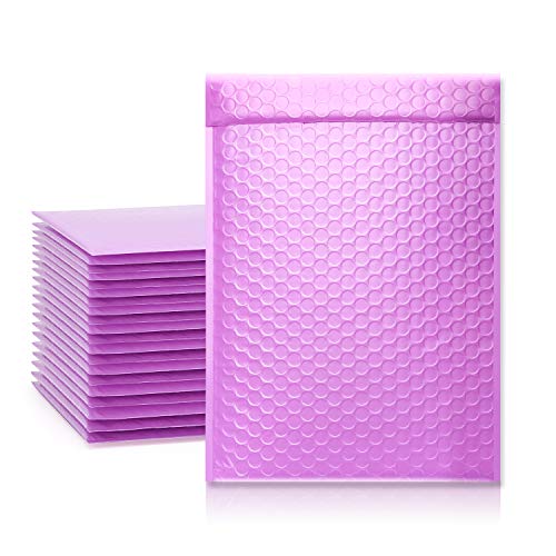 TONESPAC 25 Stück 24x32cm Versandtaschen Luftpolsterumschläge Gepolsterte Umschläge Poly Bubble Mailers Padded Envelopes Selbstversiegelnde (lila, 24x32 cm) von TONESPAC