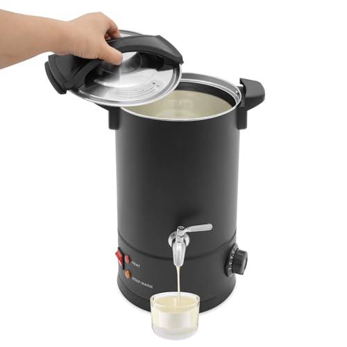 TONFEION Wachsschmelzer Edelstahl 8L Kerzen Gießen Set 1800W Elektrischer Wachsschmelzgerät mit Trockenbrandschutz, Temperaturregelung 30-110°C für Schönheitssalons & DIY von TONFEION