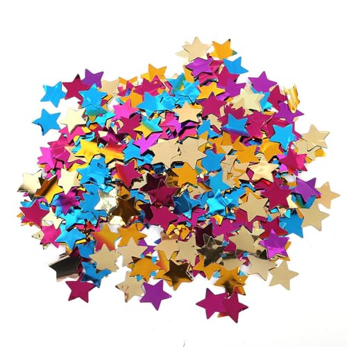 500 g Stern-Konfetti, Glitzer, Tischkonfetti, Metallic-Folie, Sterne für Party, Hochzeit, Festival, Dekorationen, Glitzer, Gold-Set (gemischte Farben) von TONGMAN