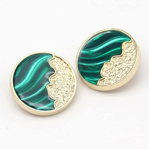 TONGRI 25 mm Vintage Runde grüne Gold Metallknöpfe für Kleidungsstück Frauen Jacke Bluse schöne dekorative Nähzubehör TONGRI 25 mm Vintage Runde grüne Gold Metallknöpfe für Kleidungsstück Frauen Jacke Bluse schöne dekorative Nähzubehör von TONGRI