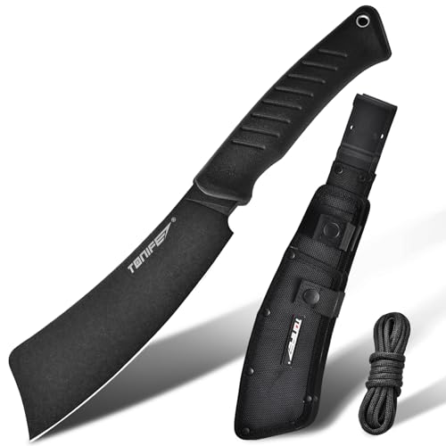 TONIFE Hercules Full Tang Messer Feststehendes Klingenmesser mit Scheide und Paracord, 8Cr14MoV Hackklinge für Outdoor Camping Messer Überlebensmesser TONIFE Hercules Full Tang Messer Feststehendes Klingenmesser mit Scheide und Paracord, 8Cr14MoV Hackklinge für Outdoor Camping Messer Überlebensmesser von TONIFE