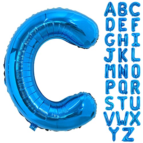 TONIFUL 40 Zoll großer Blau Buchstabe C Ballon, riesiger Buchstabenballon, großer Folienballon für Geburtstagsfeier, Jubiläumsdekoration von TONIFUL