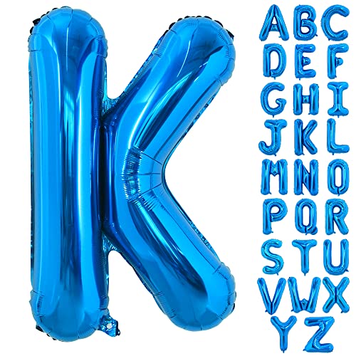 TONIFUL 40 Zoll großer Blau Buchstabe K Ballon, riesiger Buchstabenballon, großer Folienballon für Geburtstagsfeier, Jubiläumsdekoration von TONIFUL