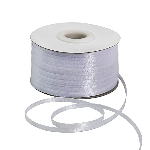 3mm x 200 m, weiß, dünnes solides Satinband doppelseitig gewebtes Bänder zum Basteln Aufhängen von Etiketten Einladungskarten Luftballons Blumenstrauß Haare Geschenkverpackung Party-Dekoration 3mm x 200 m, weiß, dünnes solides Satinband doppelseitig gewebtes Bänder zum Basteln Aufhängen von Etiketten Einladungskarten Luftballons Blumenstrauß Haare Geschenkverpackung Party-Dekoration von TONIFUL